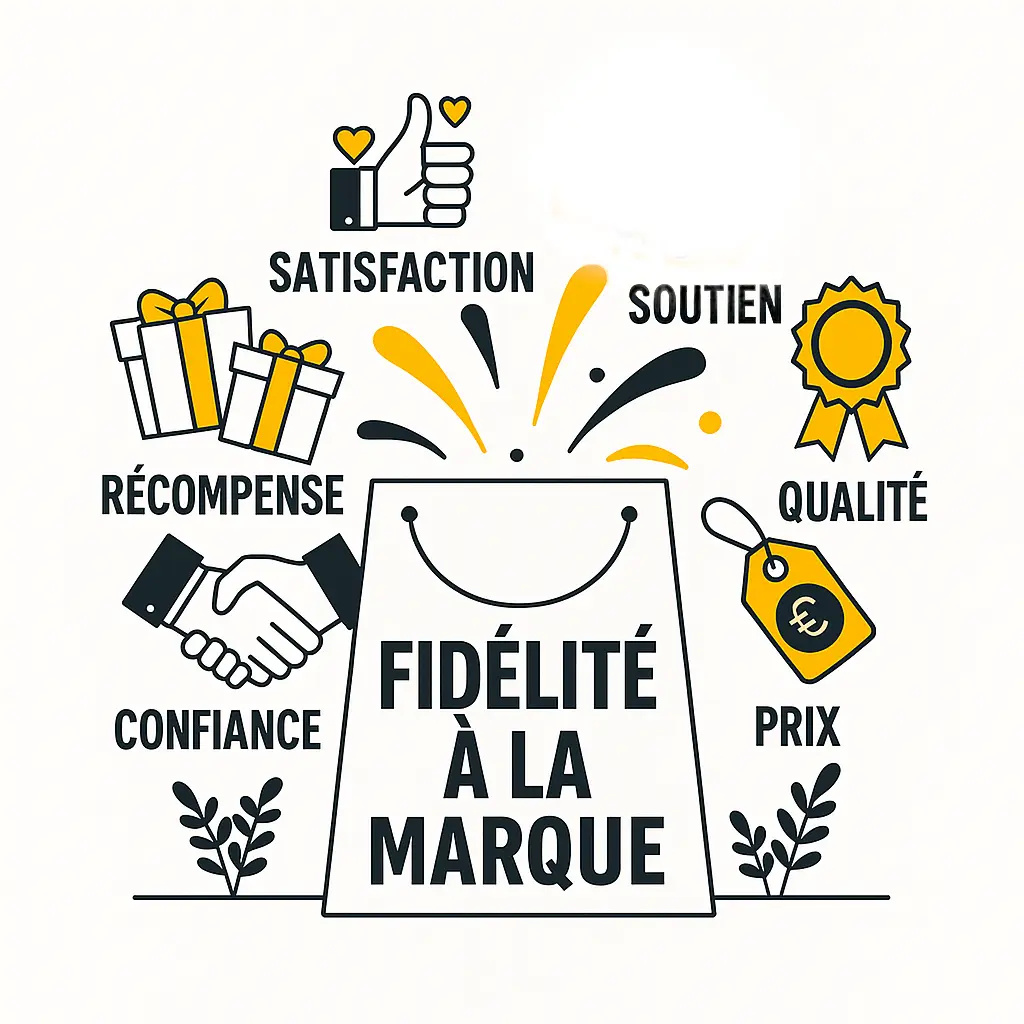 Illustration représentant la satisfaction et la loyauté à une marque grâce à la fidélisation.
